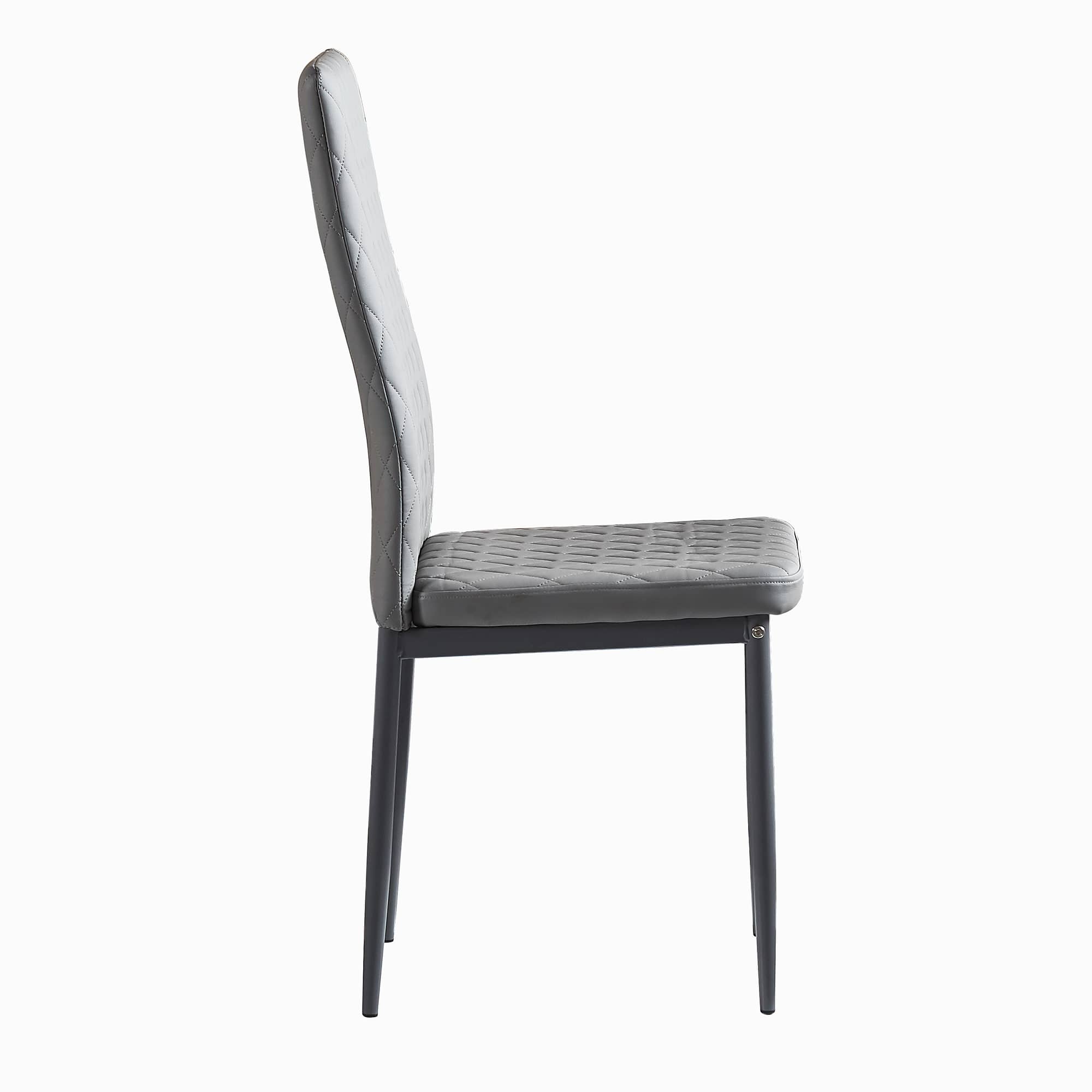 4 PCs Modern Minimalist PU Leather Dining Chairs - Image 2