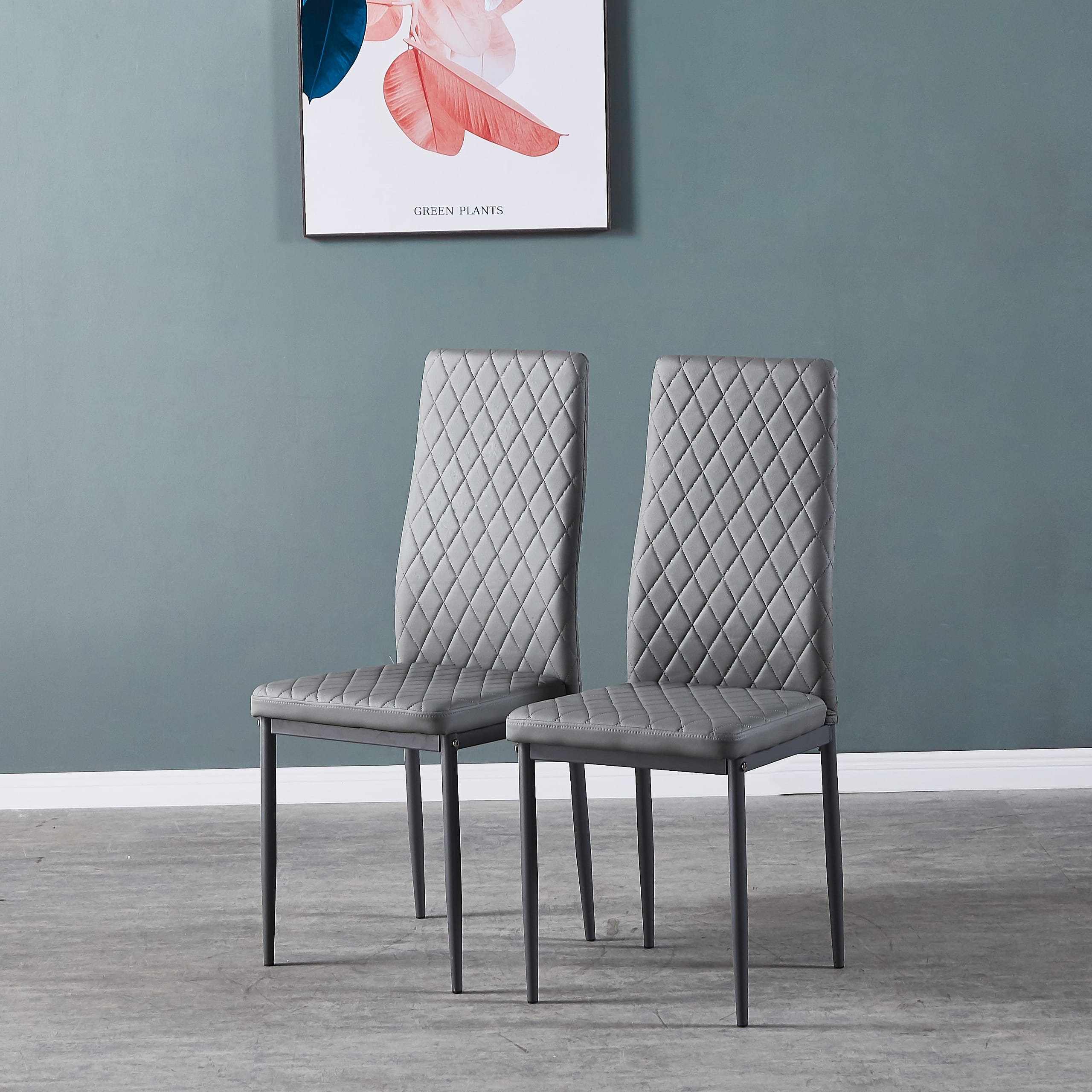 4 PCs Modern Minimalist PU Leather Dining Chairs - Image 3