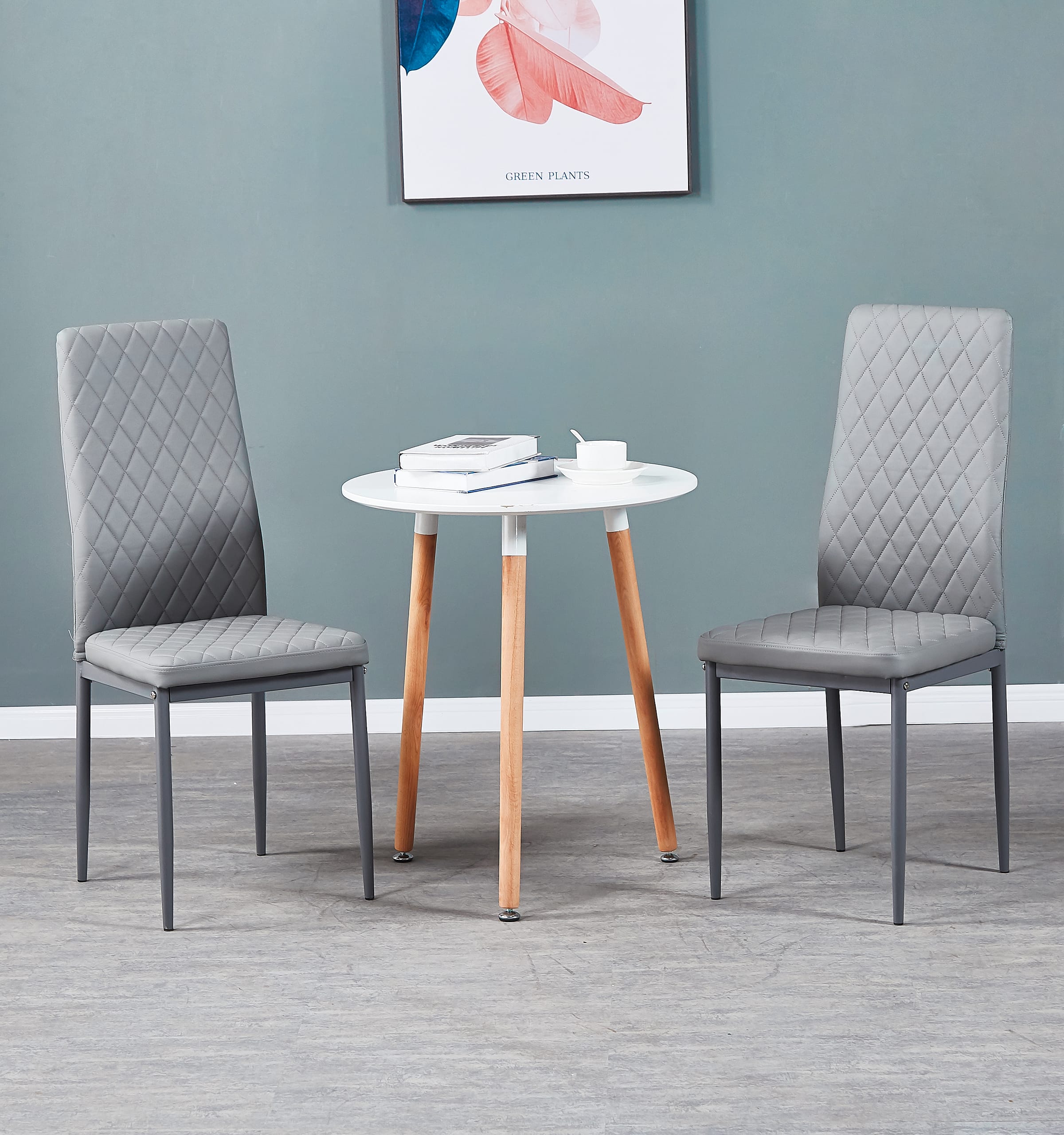 4 PCs Modern Minimalist PU Leather Dining Chairs - Image 7