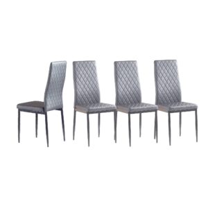 4 PCs Modern Minimalist PU Leather Dining Chairs