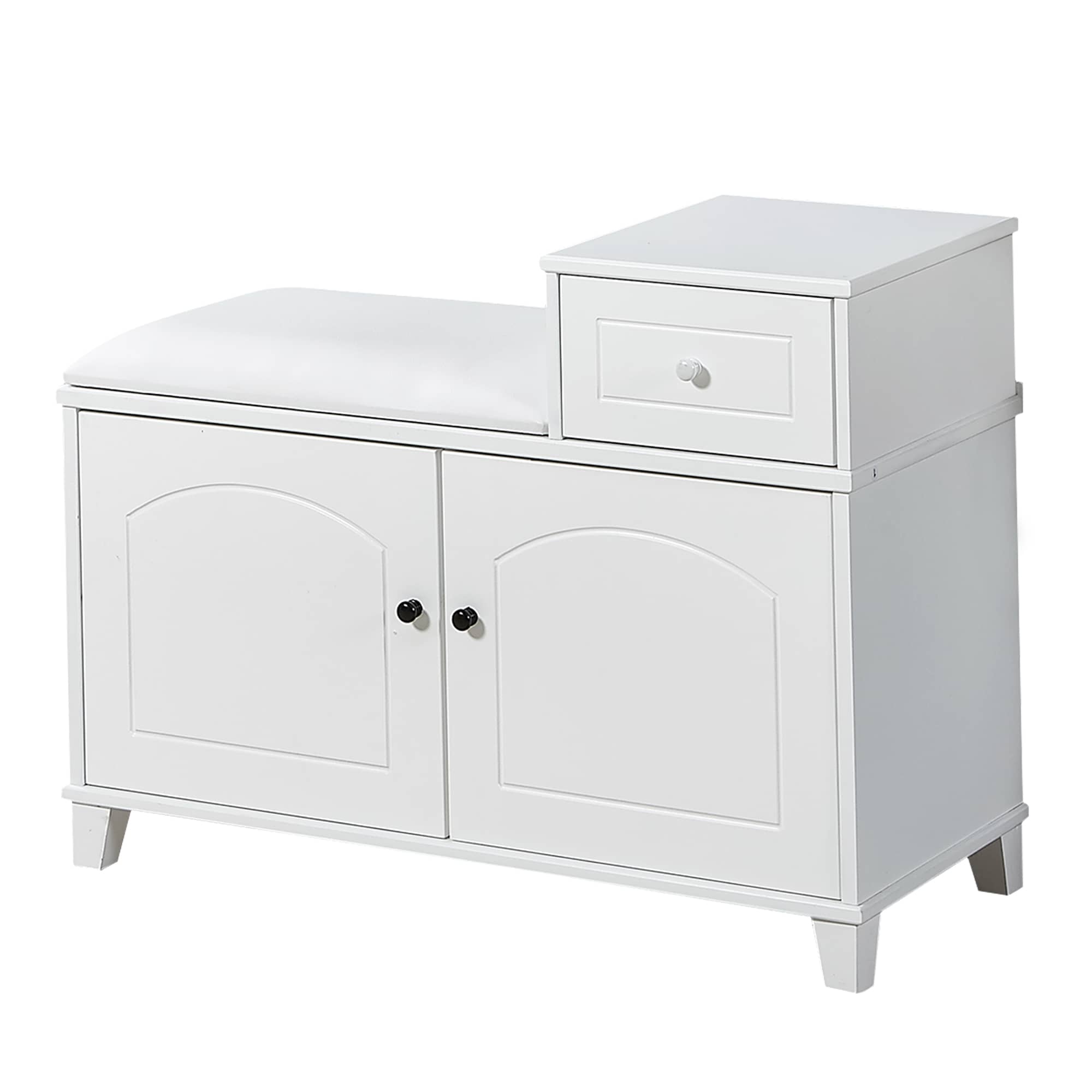 Elegant White Shoe Storage Bench - Image 3