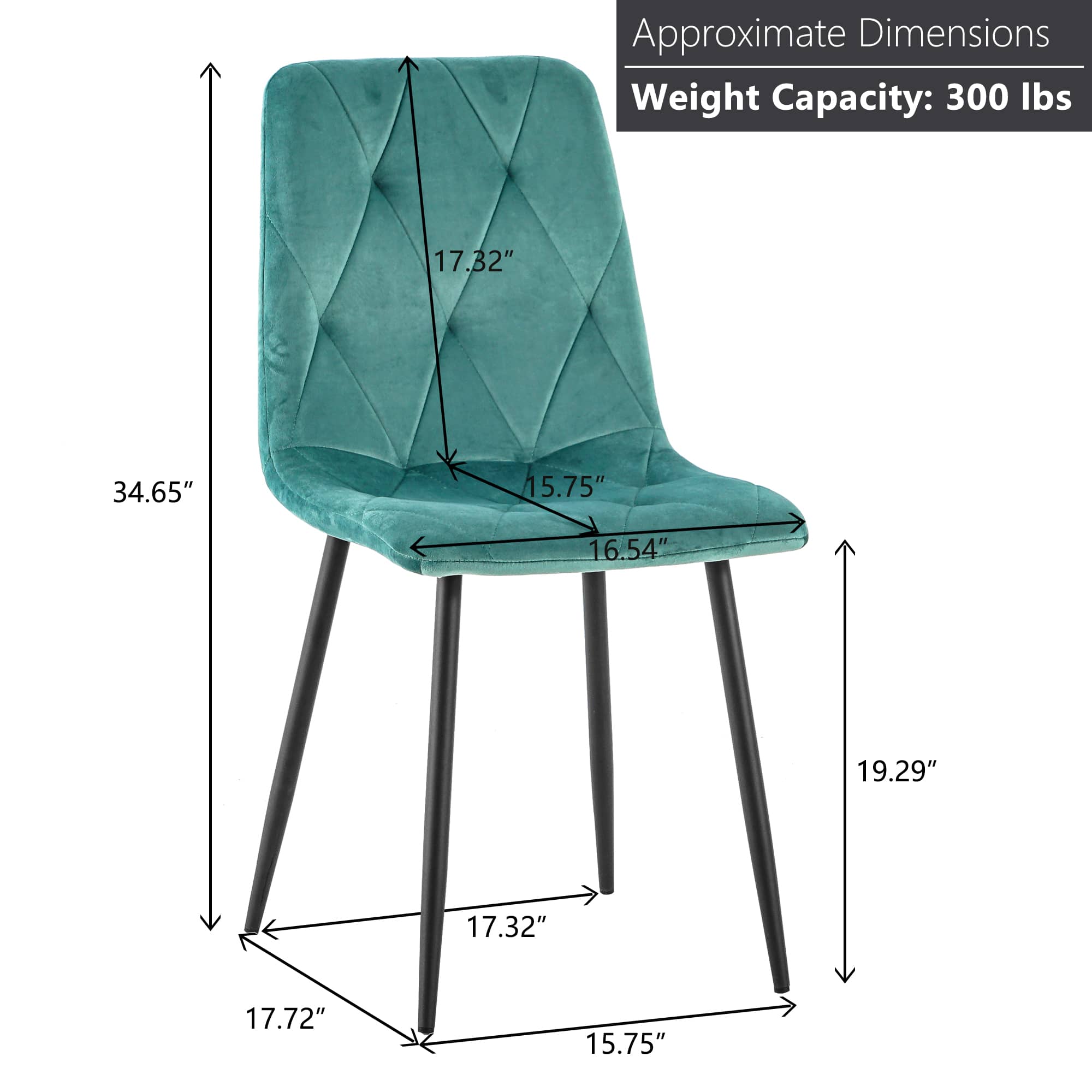 Indoor Velvet Dining Kitchen Chair - Image 7