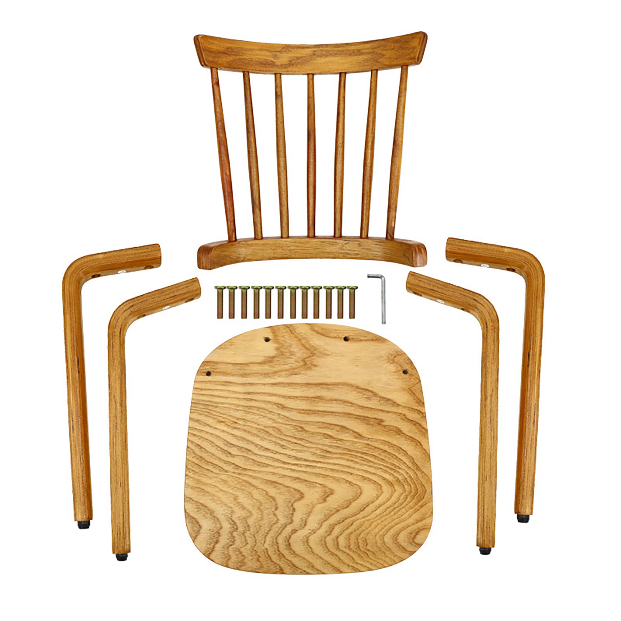 2 PCs Solid Wood Slat Back Windsor Chair - Image 8