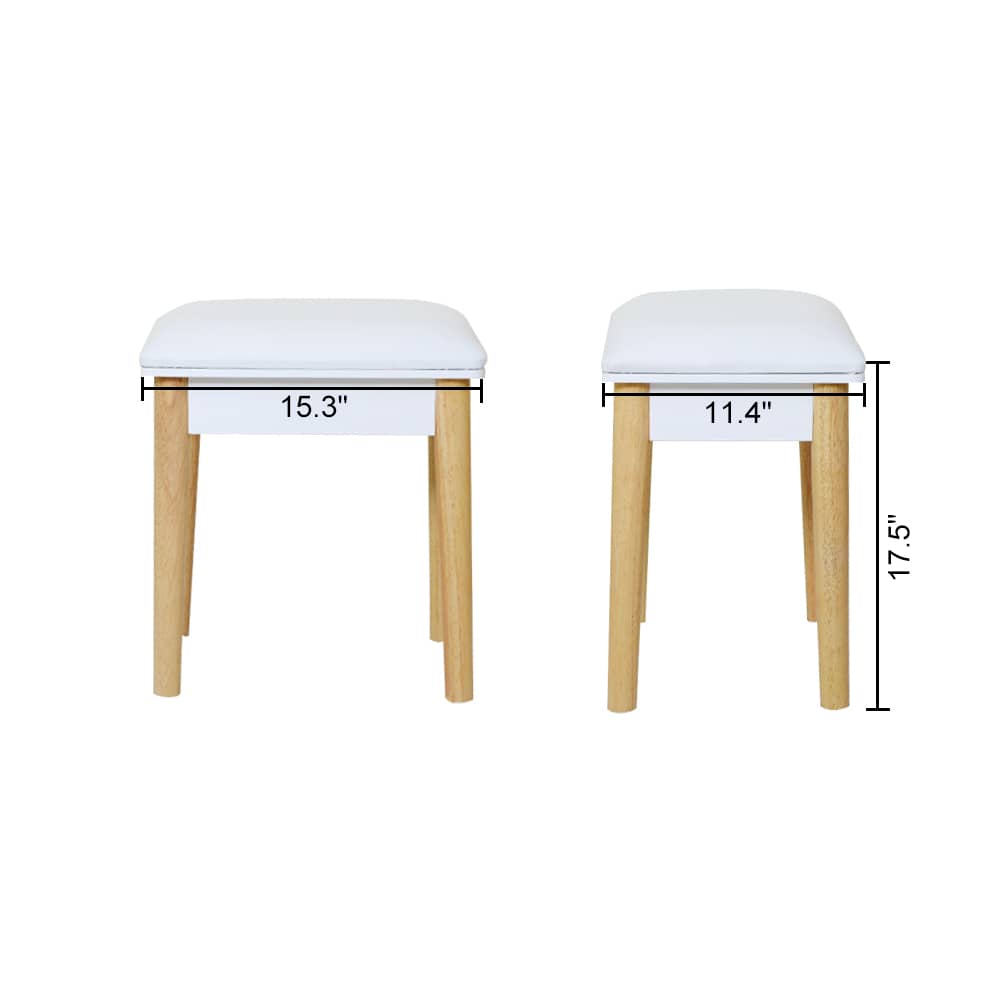 Modern White Vanity Table Stool - Image 6