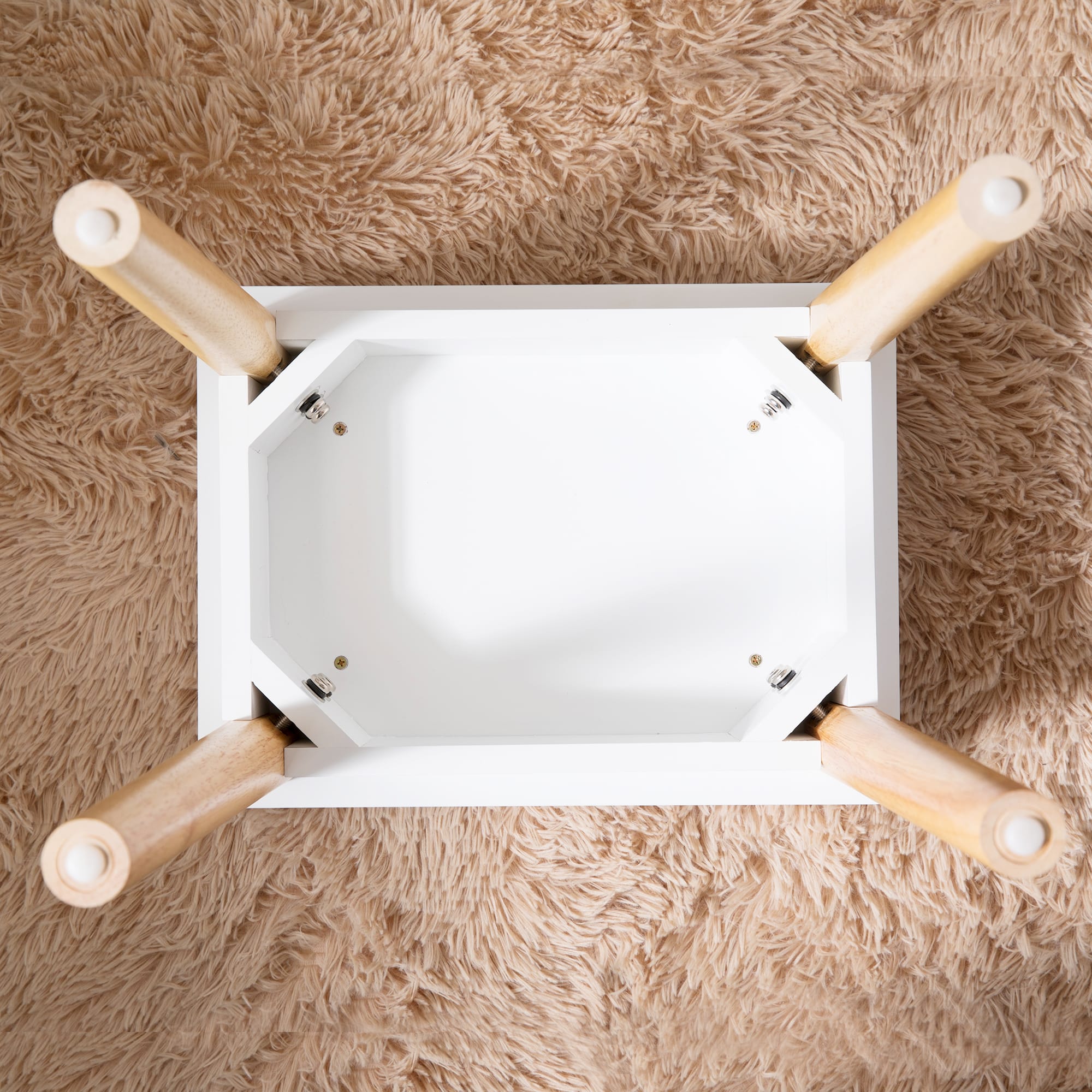 Modern White Vanity Table Stool - Image 5