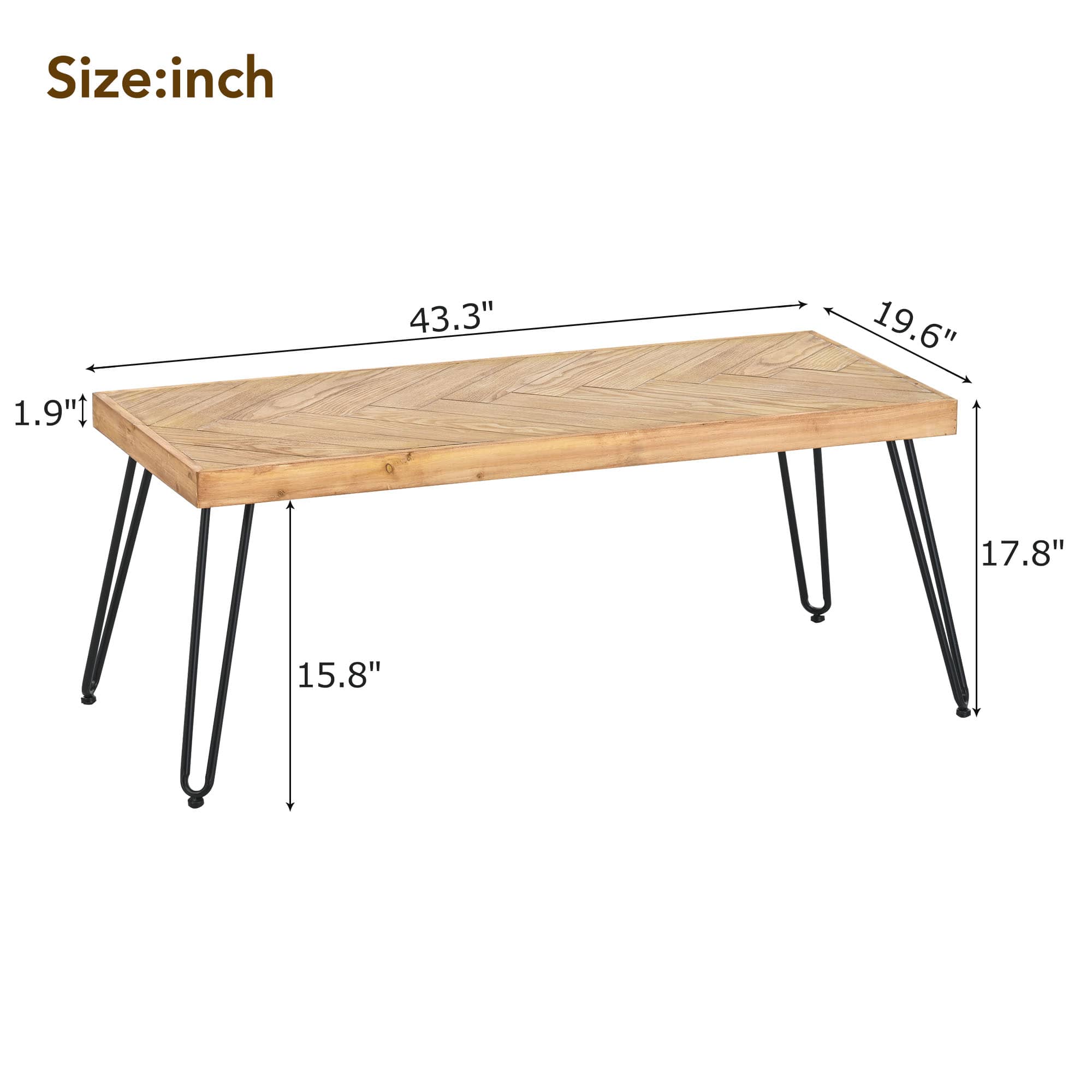 Chevron Pattern Coffee Table - Image 6