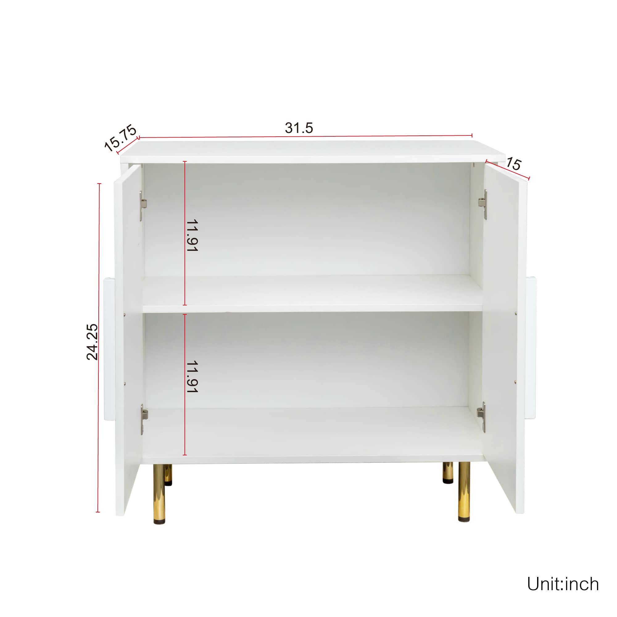 Modern White Sideboard Buffet Cabinet - Image 6