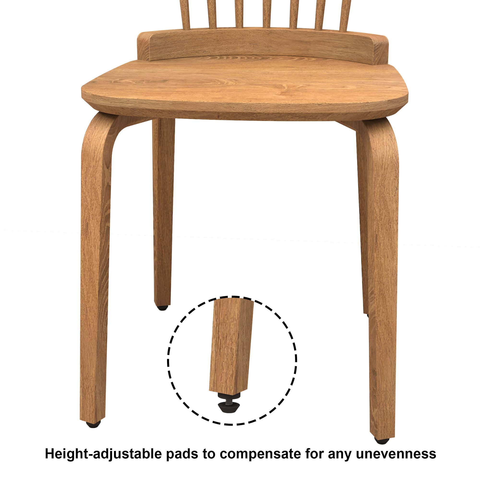 2 PCs Solid Wood Slat Back Windsor Chair - Image 2