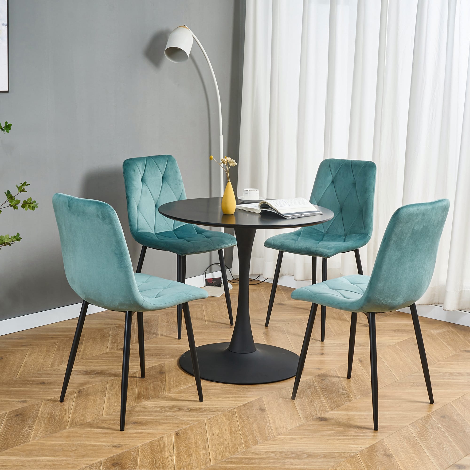 Indoor Velvet Dining Kitchen Chair - Image 5