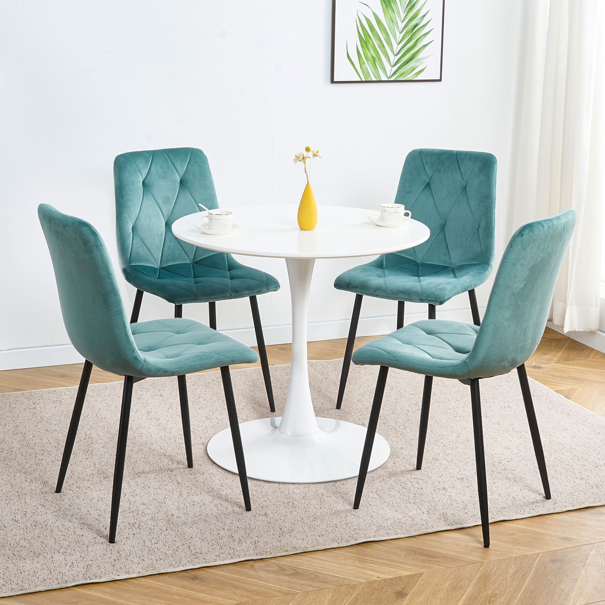 Indoor Velvet Dining Kitchen Chair - Image 4