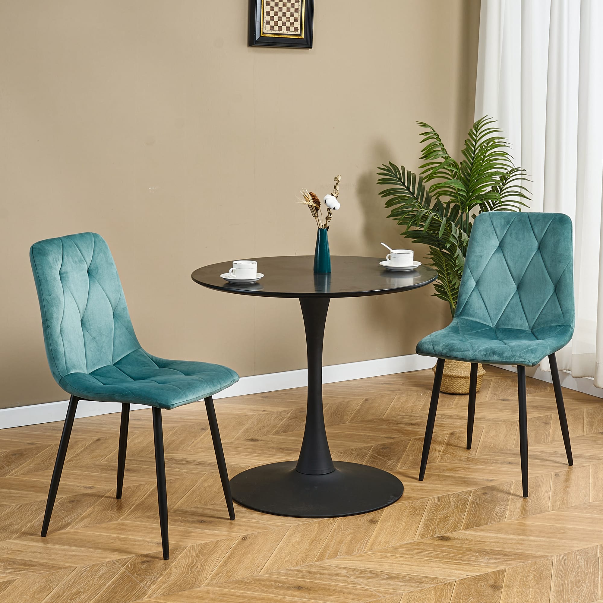 Indoor Velvet Dining Kitchen Chair - Image 6