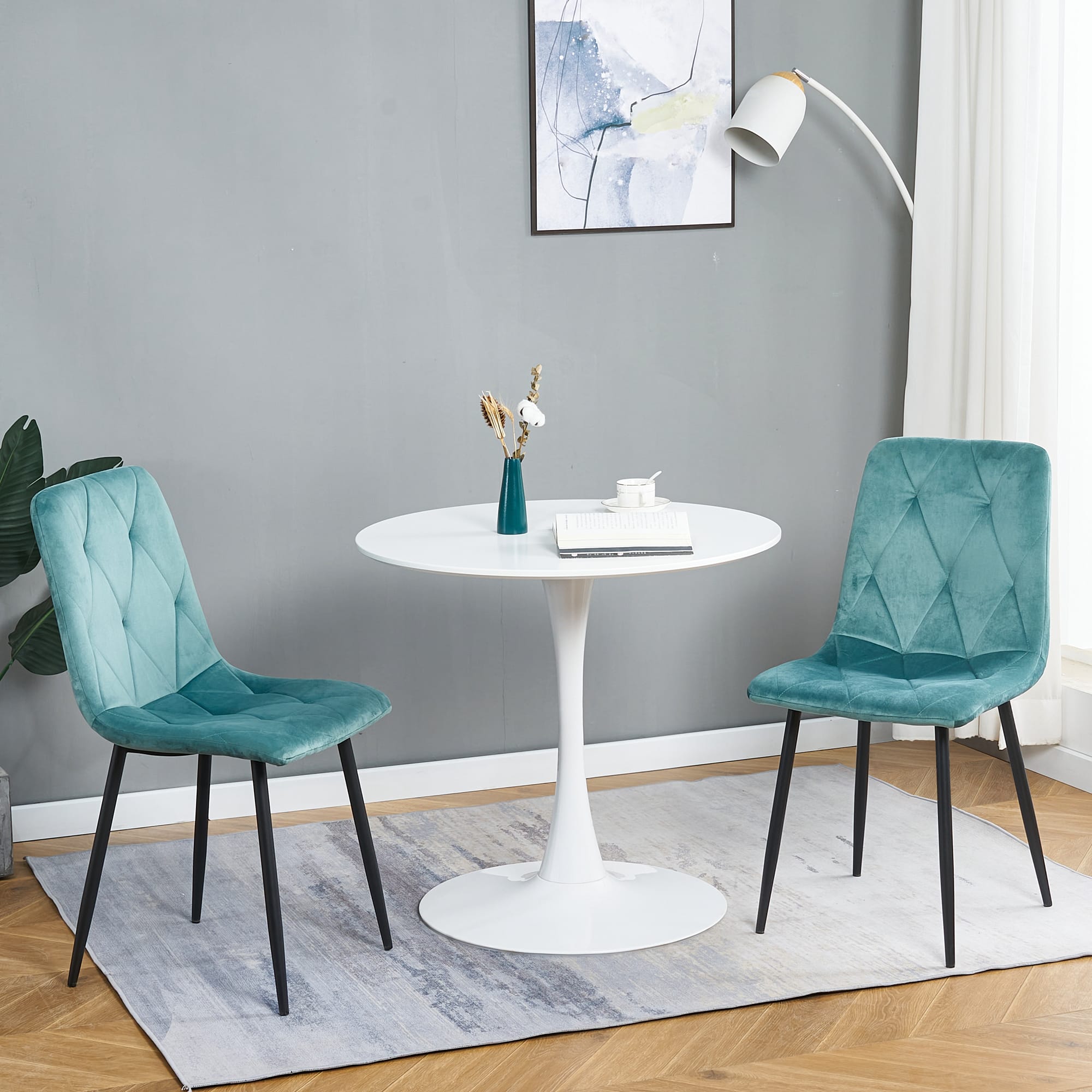 Indoor Velvet Dining Kitchen Chair - Image 3