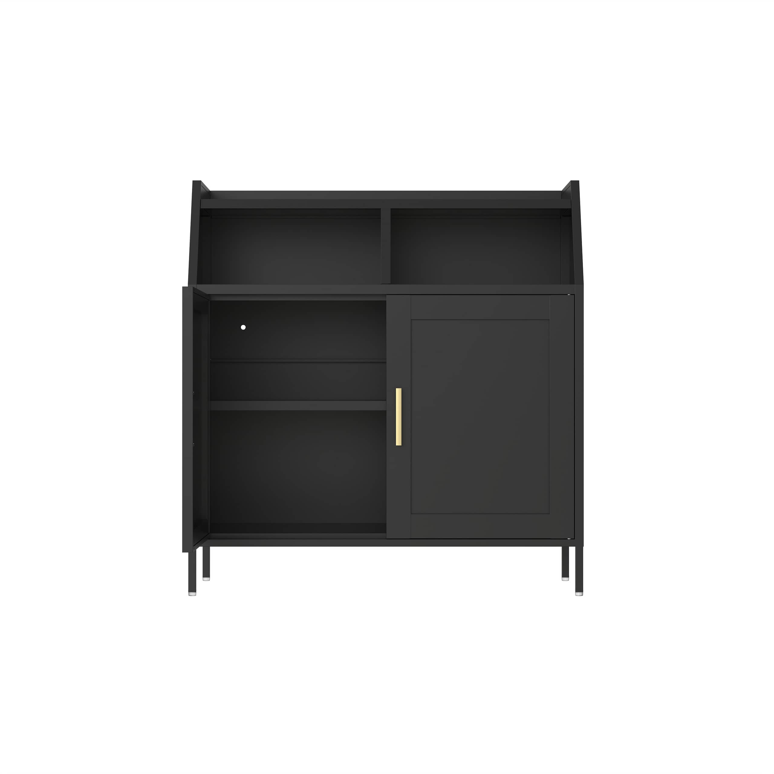 Modern Black Metal Sideboard Buffet Cabinet - Image 6