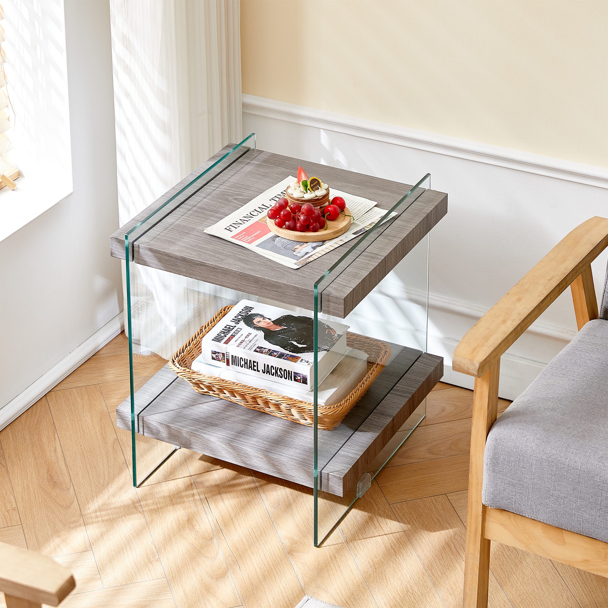 Sleek and Sturdy Tempered Side Table