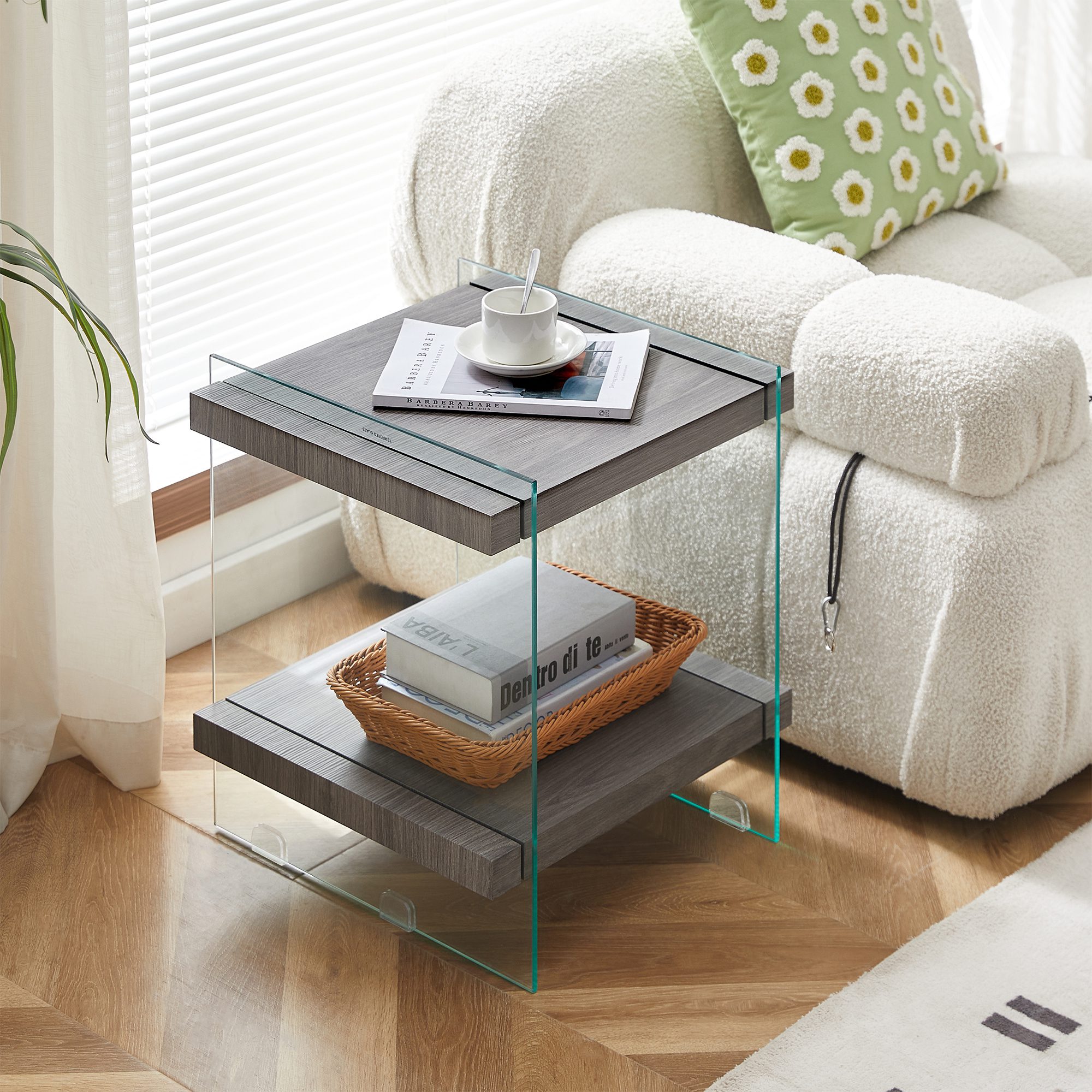 Sleek and Sturdy Tempered Side Table - Image 2