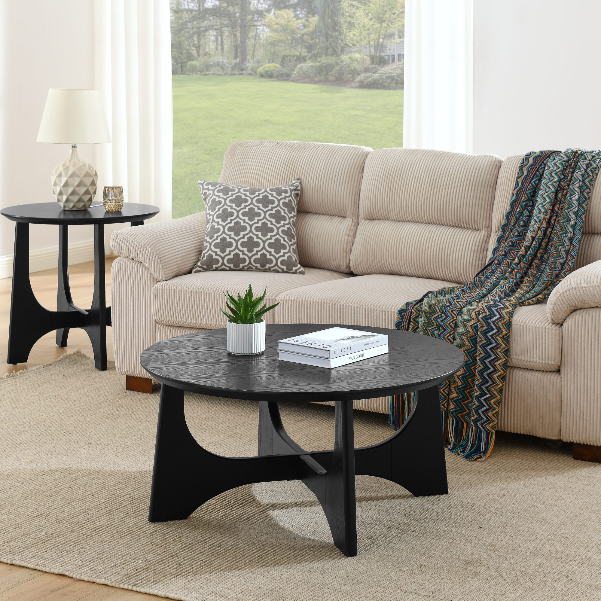 Round Wooden Coffee Table - Image 5