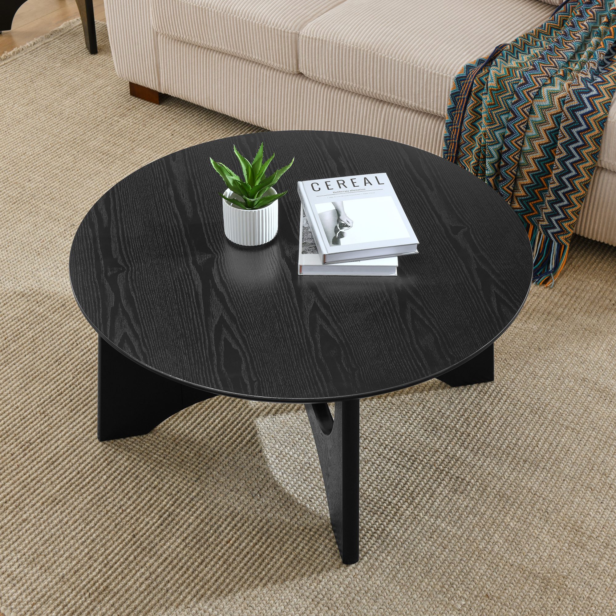 Round Wooden Coffee Table - Image 2