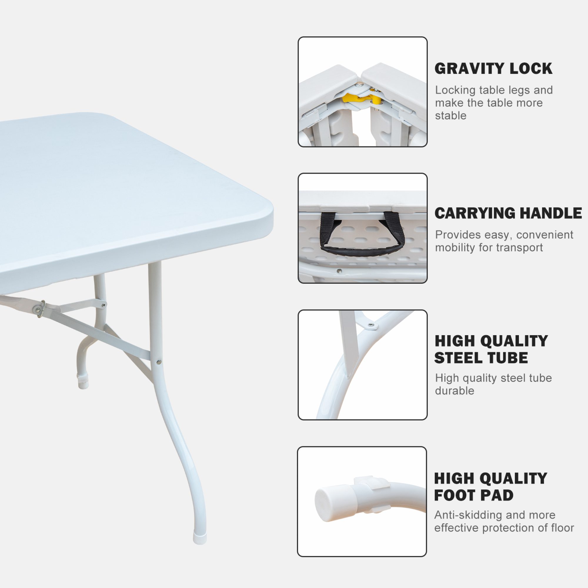 Portable Plastic Folding Table - Image 4