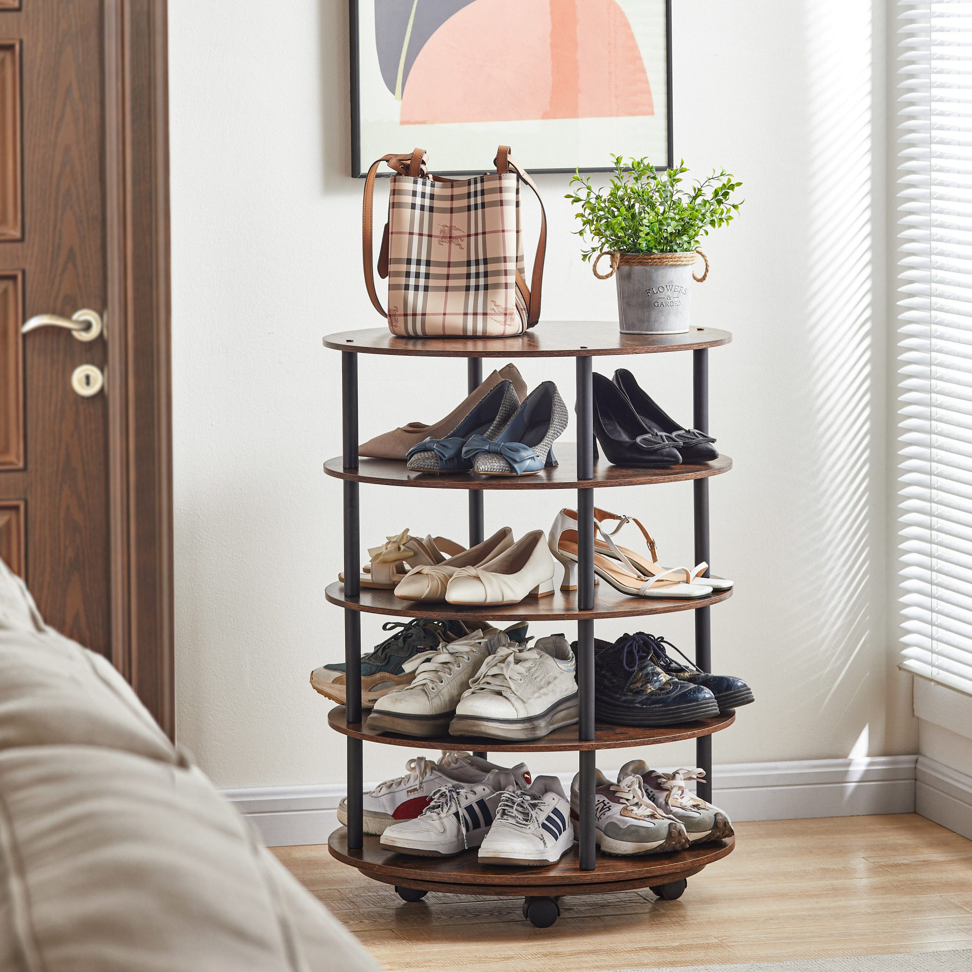 4-Tier Revolving Shoe Rack - Image 4