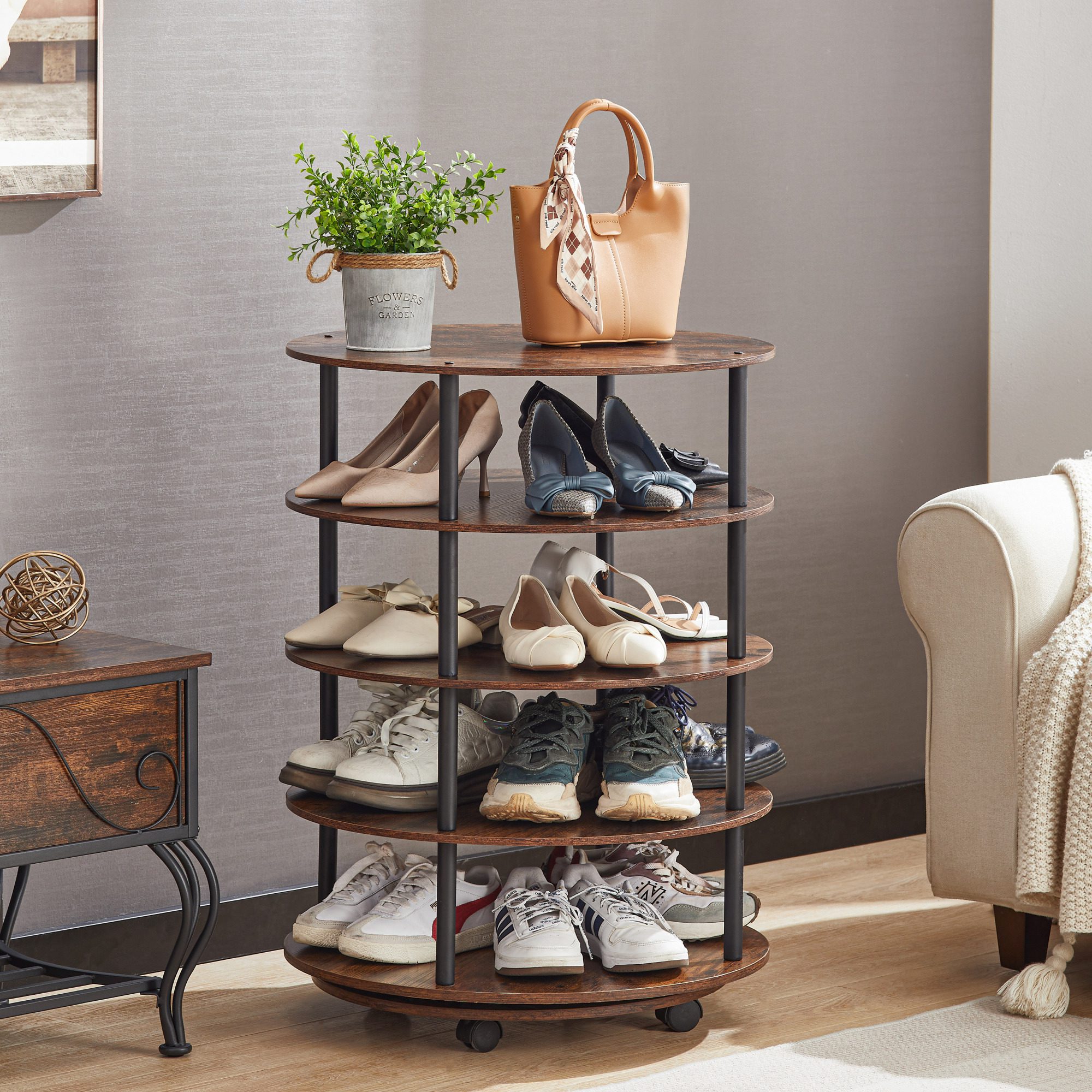 4-Tier Revolving Shoe Rack - Image 5