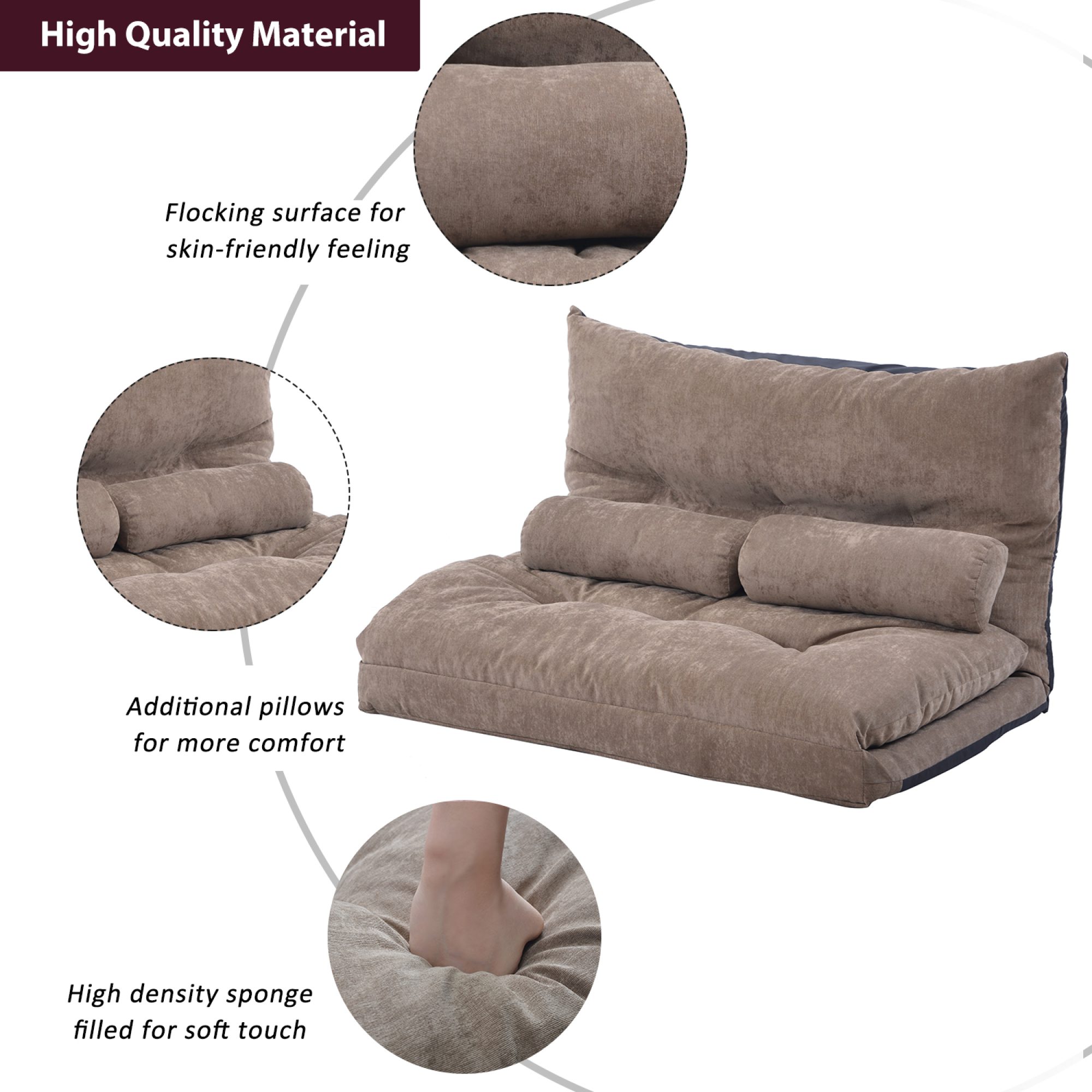 Lazy Sofa Adjustable Folding Futon - Image 5