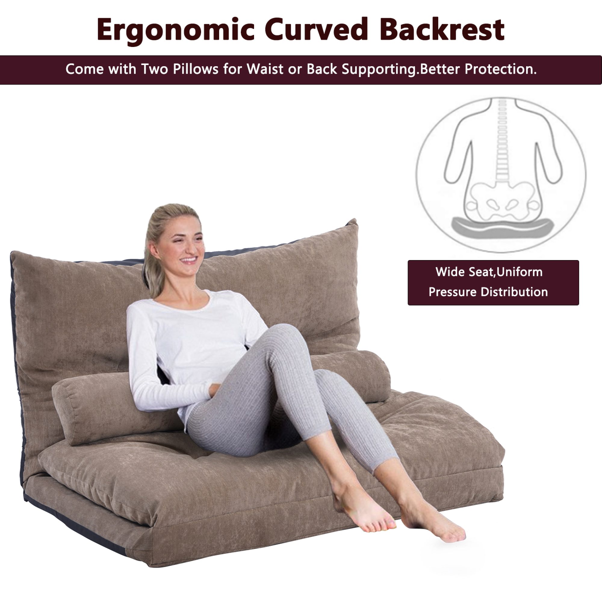 Lazy Sofa Adjustable Folding Futon - Image 8