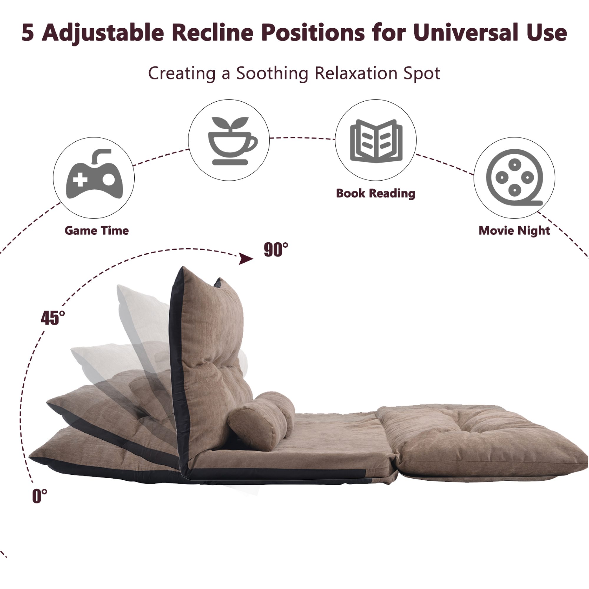 Lazy Sofa Adjustable Folding Futon - Image 6