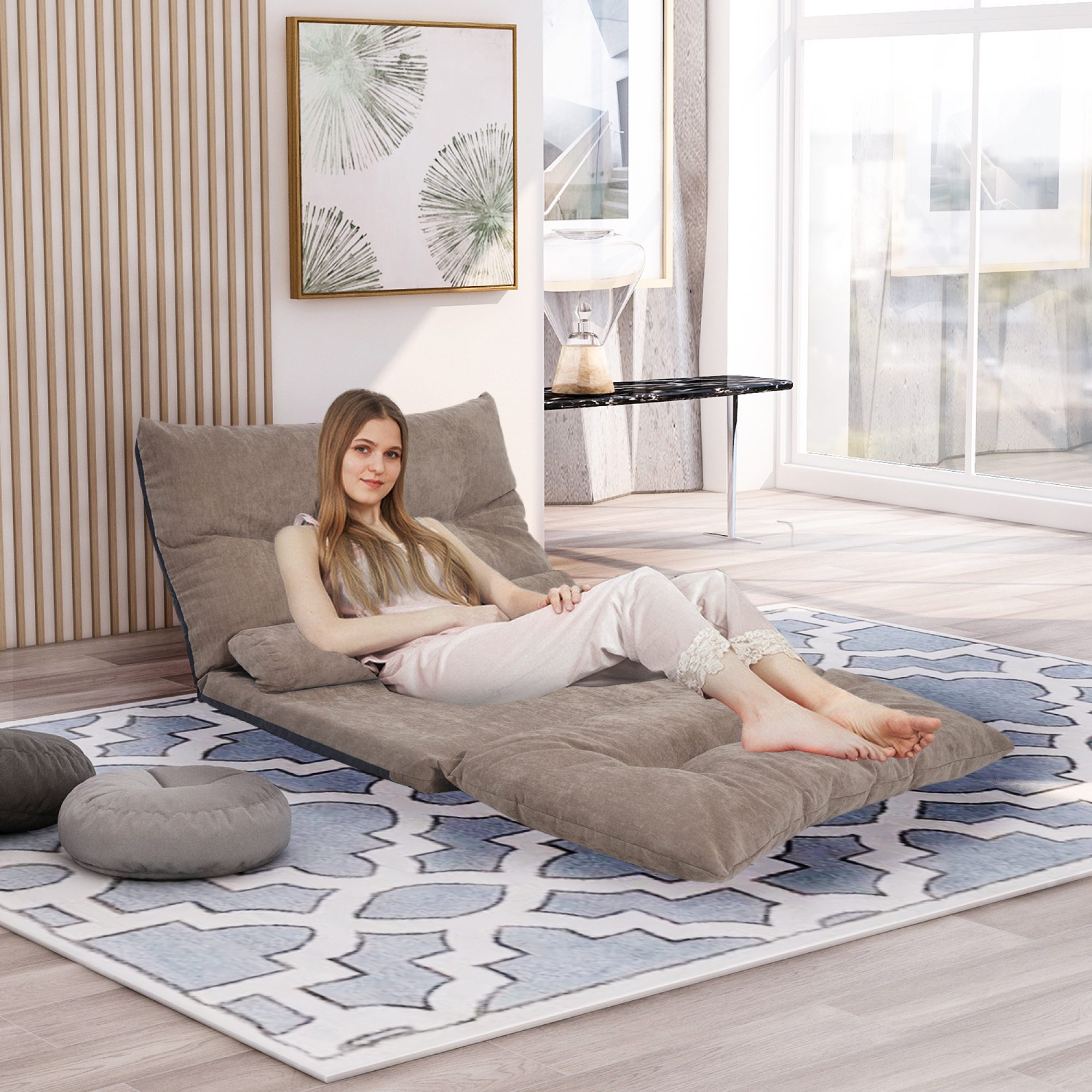 Lazy Sofa Adjustable Folding Futon - Image 4