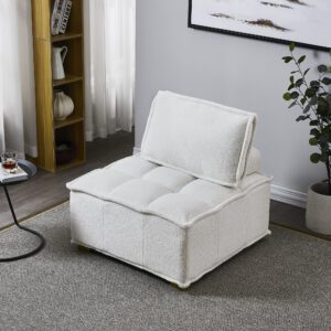 Lazy sofa ottoman with gold wooden legs