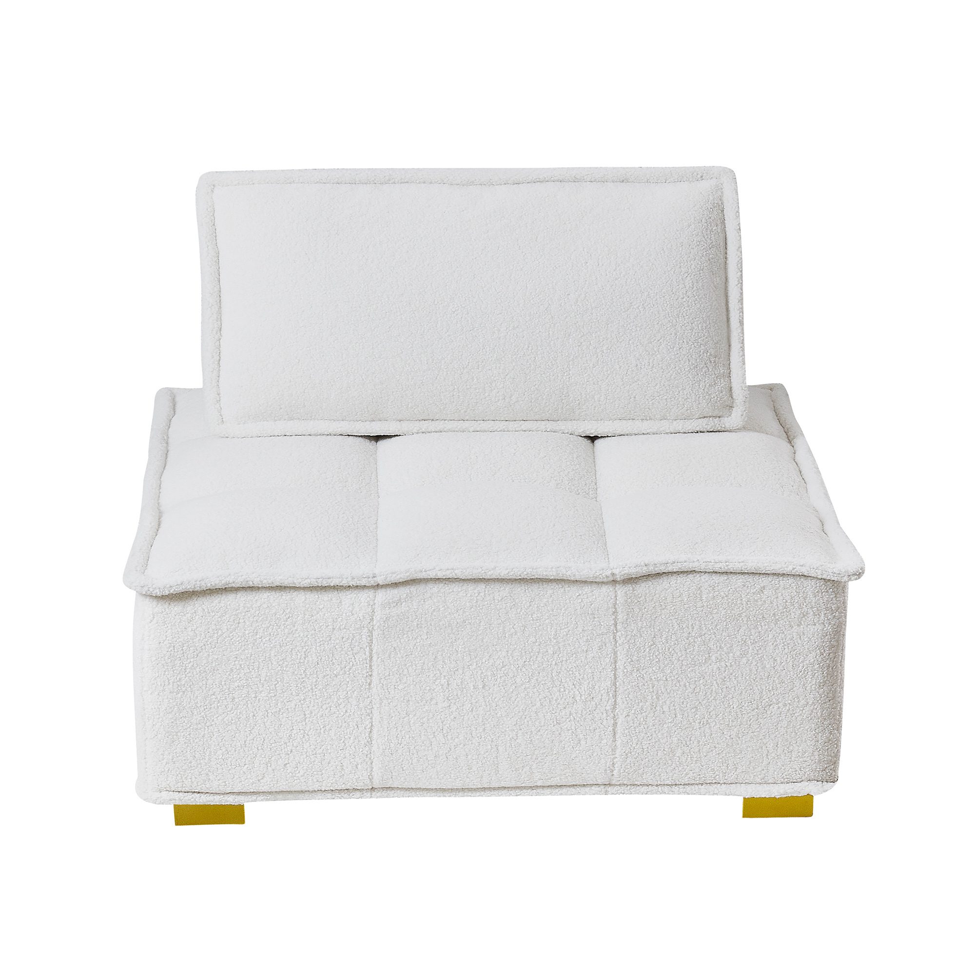 Lazy sofa ottoman with gold wooden legs - Image 9