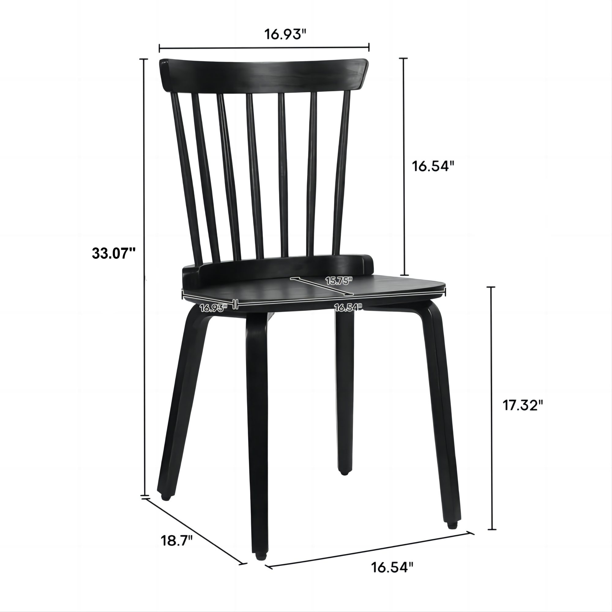 Solid Wood Slat Back Windsor Chair - Image 6