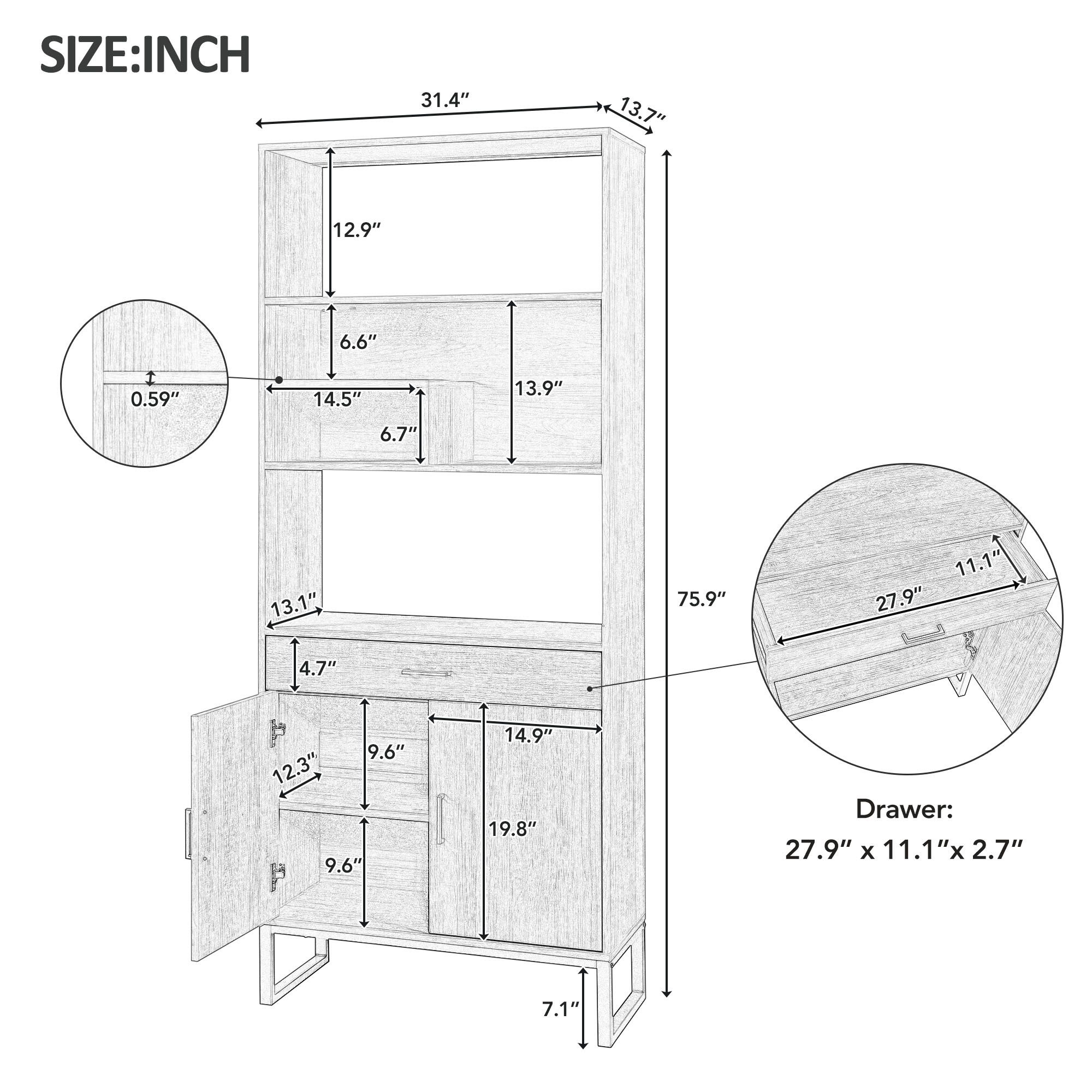 Modern Open Free Standing Display Rack - Image 5