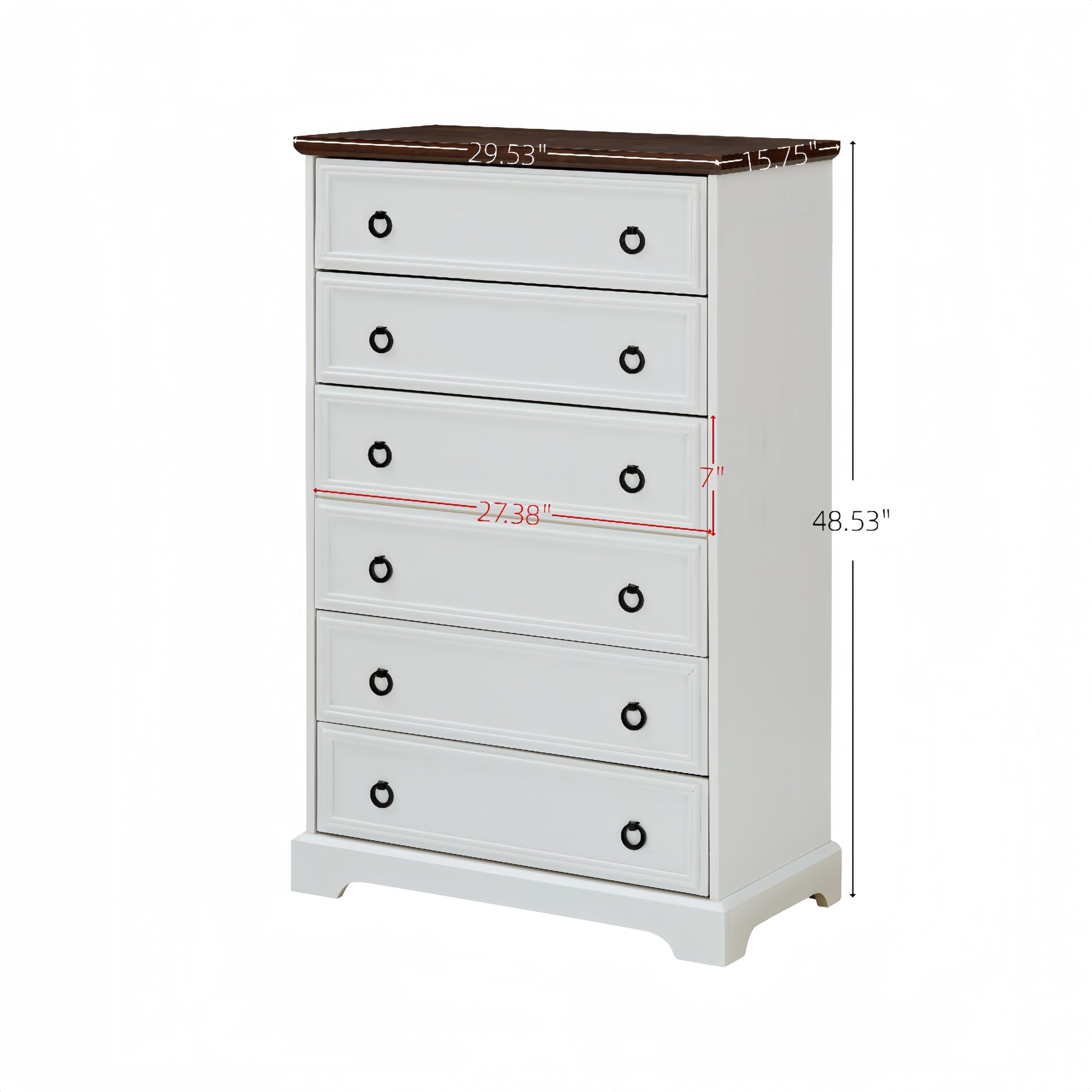 6 Drawer Dresser for Bedroom Tall Chest of Drawers - Image 7