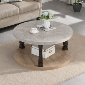 Mid-Century 2-Tier Round Coffee Table