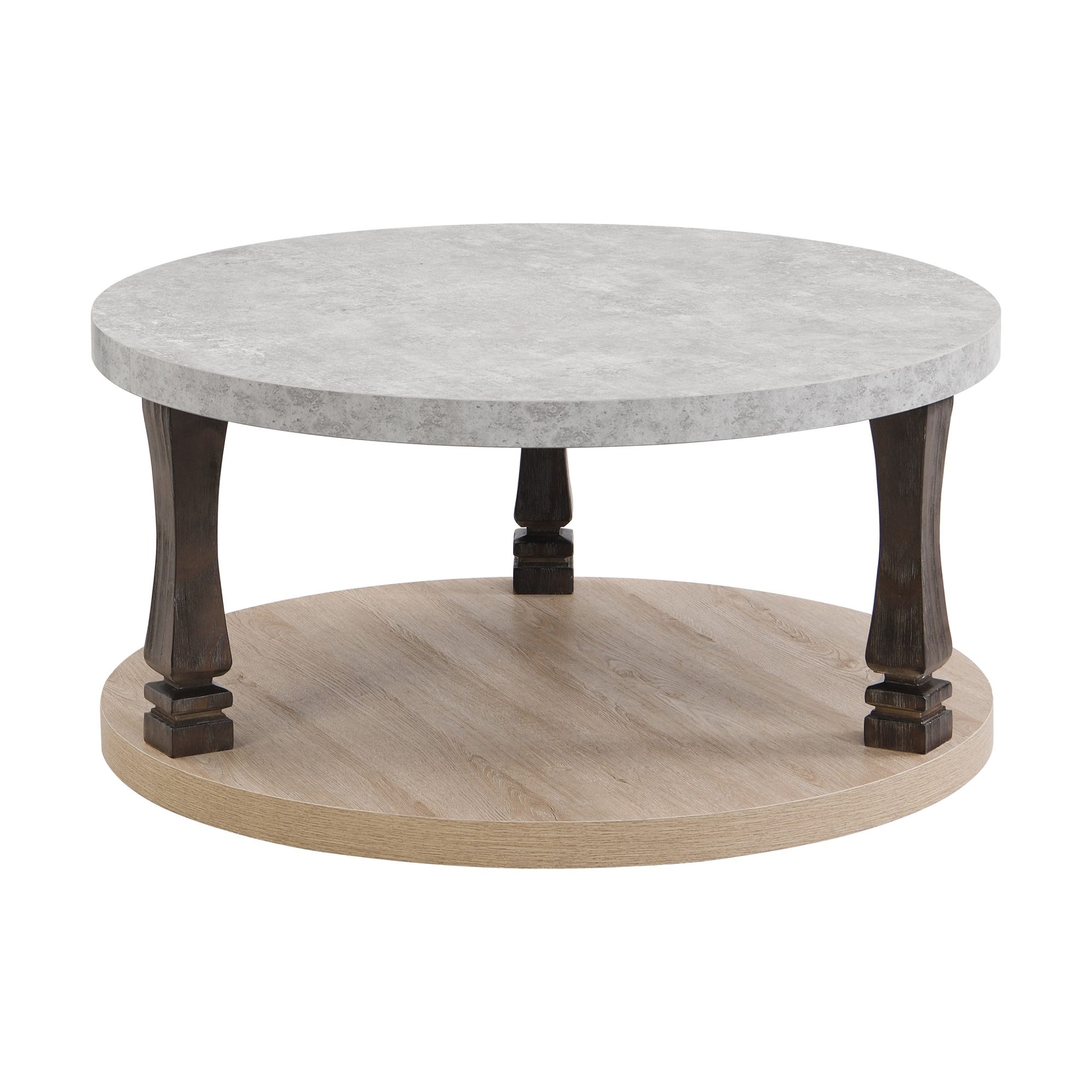 Mid-Century 2-Tier Round Coffee Table - Image 3