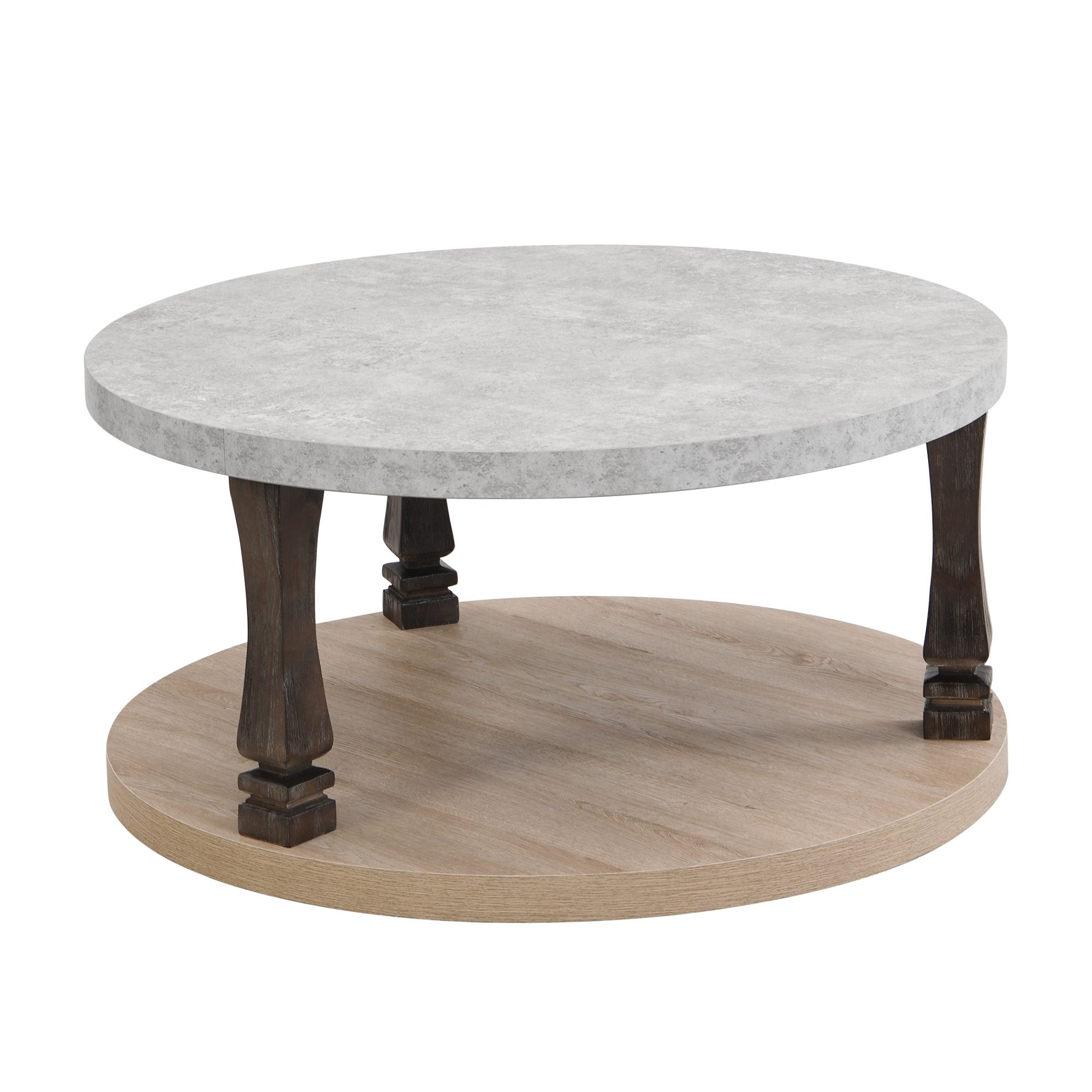 Mid-Century 2-Tier Round Coffee Table - Image 4