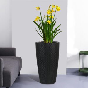 Set of 2 Faux Rattan Tall