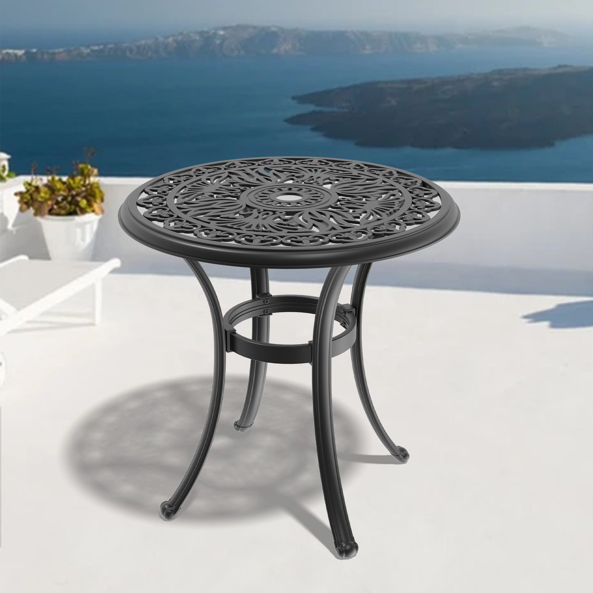 Ø26.77-inch Cast Aluminum Patio Dining Table