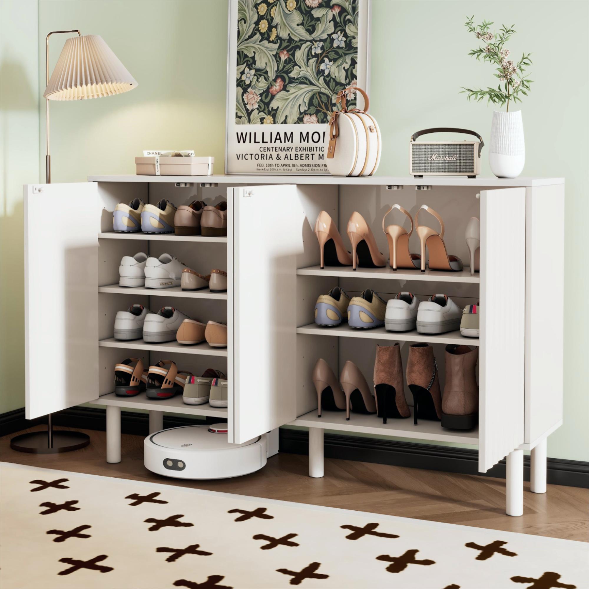 Minimalist Shoe Cabinet with 5 Solid