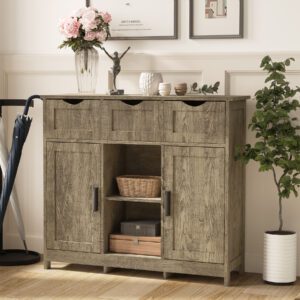 Storage Cabinets,Wooden Floor Cabinet,with Drawers and