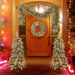 Pre-lit Christmas Artificial Tree 4-Piece Set,