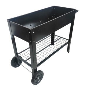 Mobile Metal Raised Garden Bed Cart