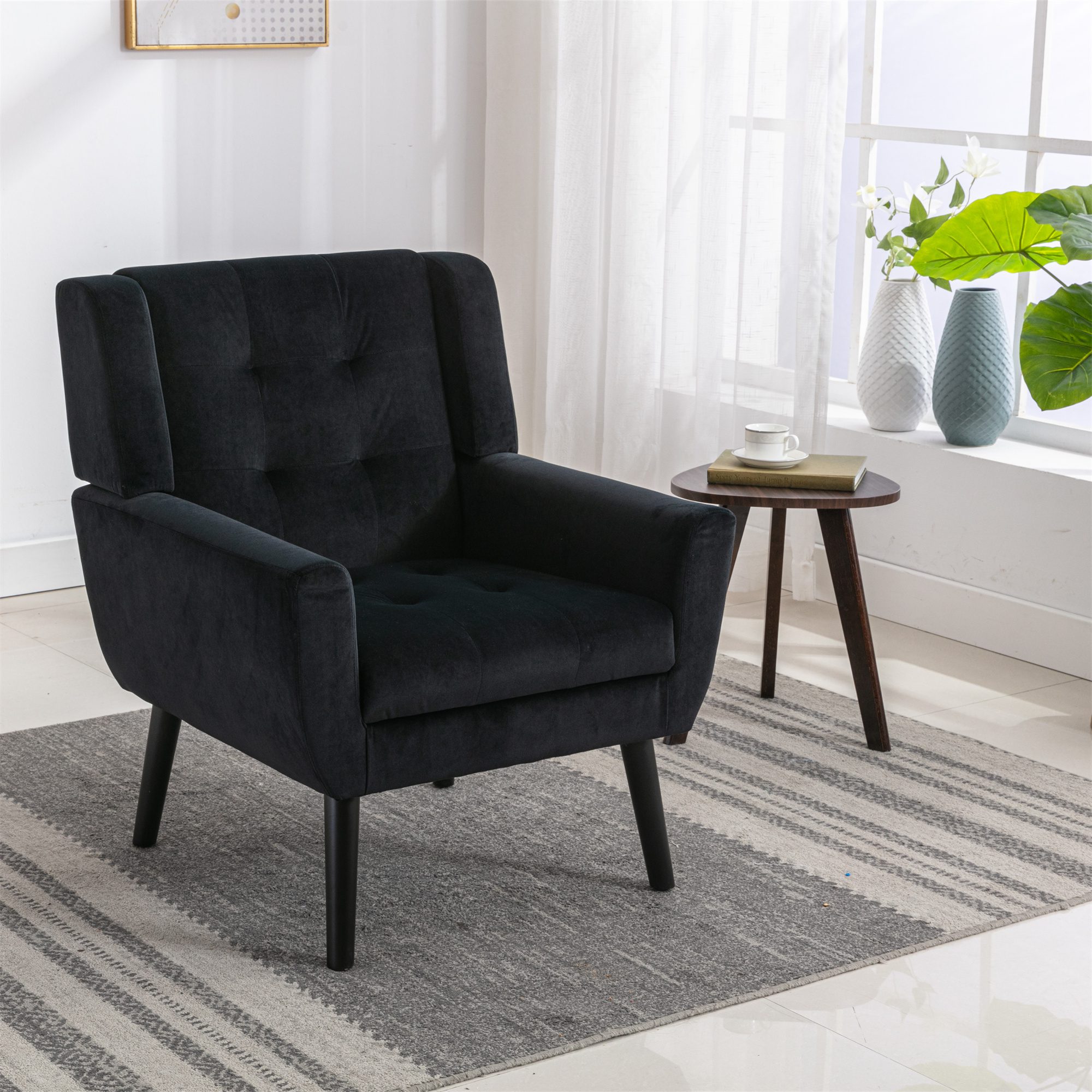 Modern Soft Velvet Material Ergonomics Accent