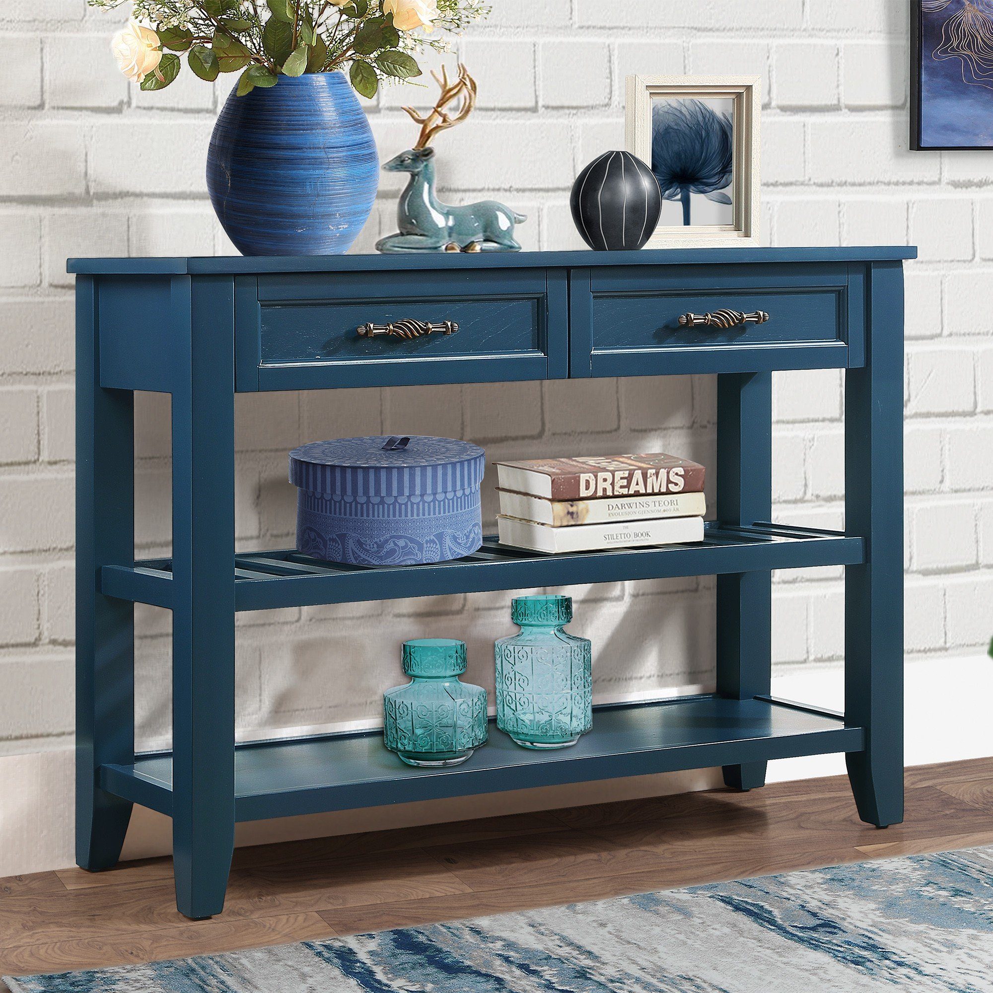 Console Sofa Table with 2 Storage