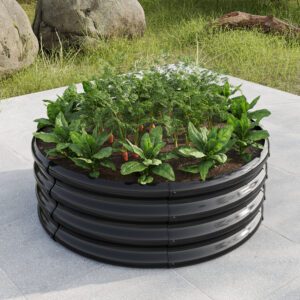 32.08" × 11.4" Tall Round Raised Garden Bed, Metal
