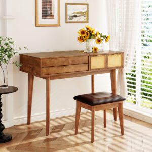 43.3" Classic Wood Makeup Vanity Set