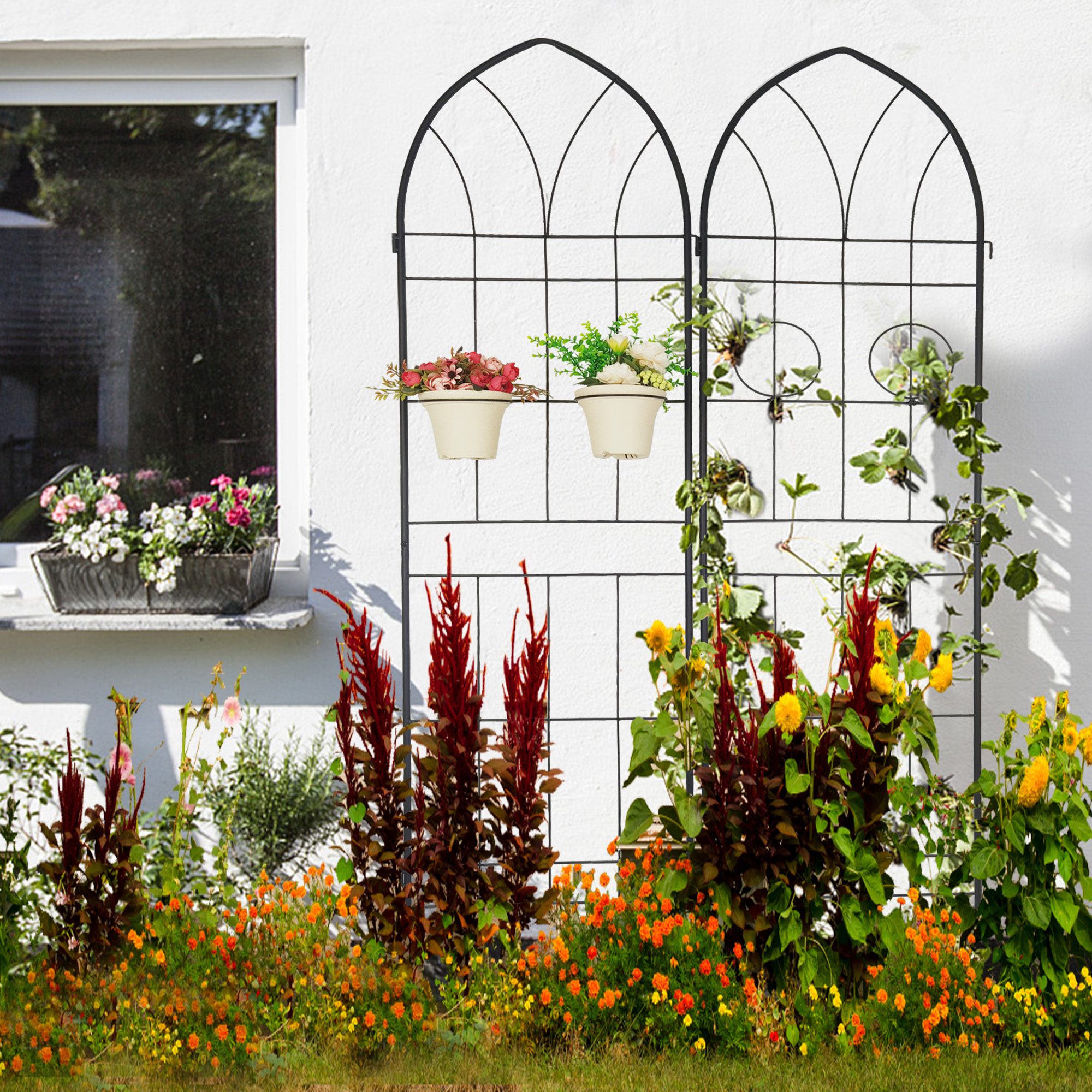 4 Pack Metal Garden Trellis 78.7"