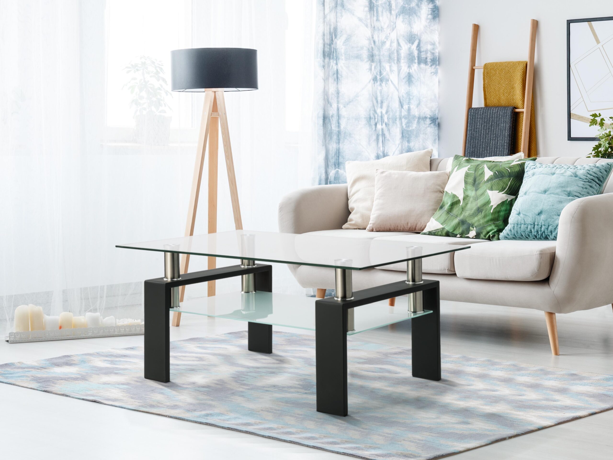 Rectangle Glass Coffee Table, Clear Coffee