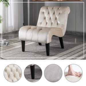 Modern Velvet Armless Accent Living Room