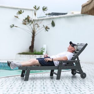 Lounge Chair Outdoor with Wood Texture,Oversized